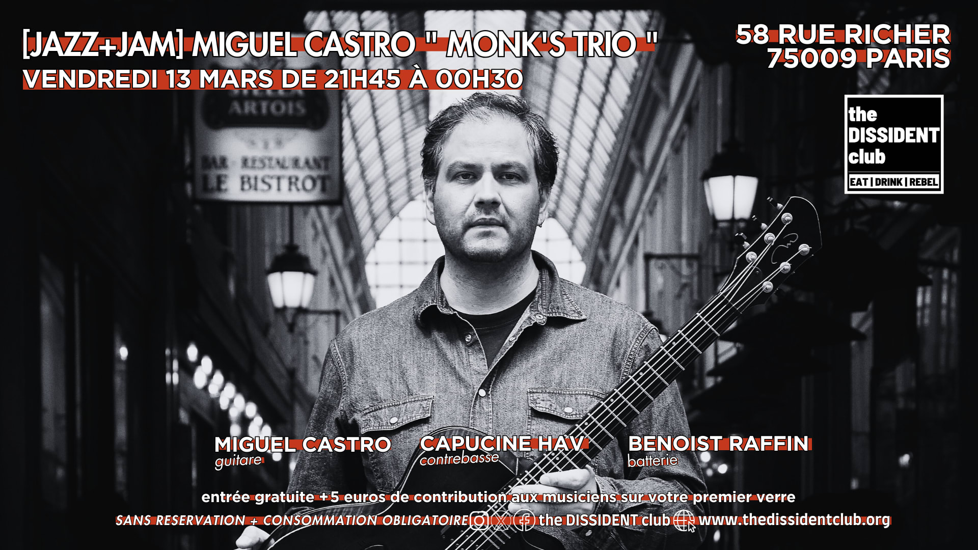 [Jazz+Jam] Miguel Castro " Monk's Trio "