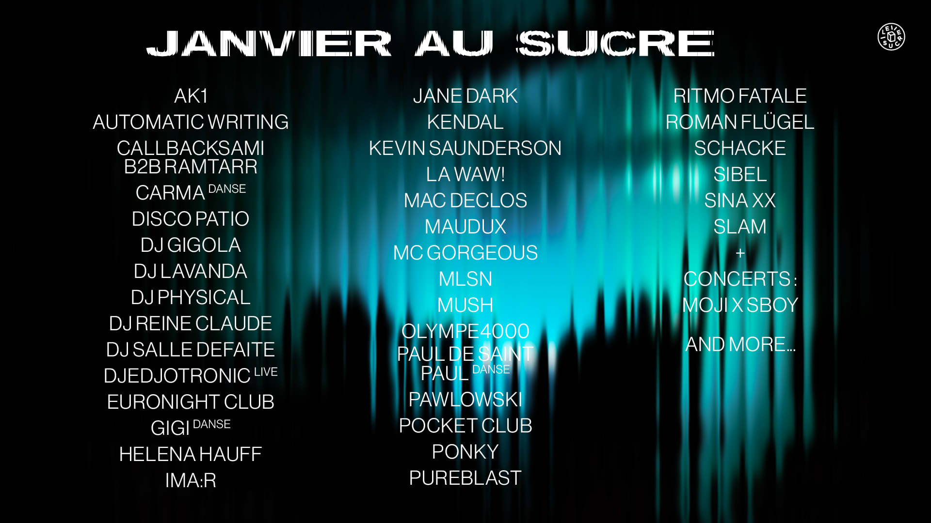 Le Sucre - Programmation Janvier 2026