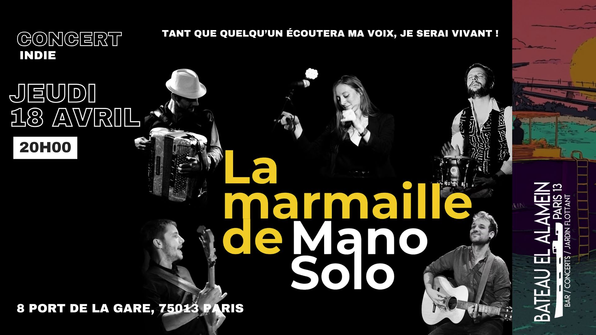 Sam 18/04 : La Marmaille De Mano Solo