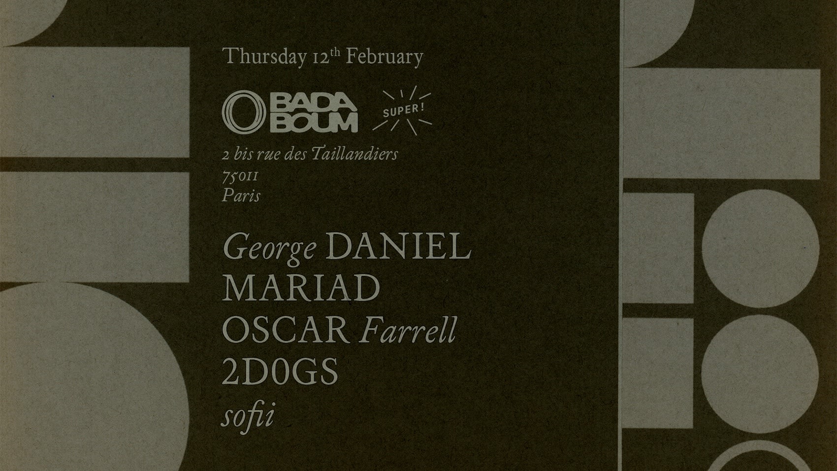 Club — Dh2 Night: George Daniel, Mariad & More