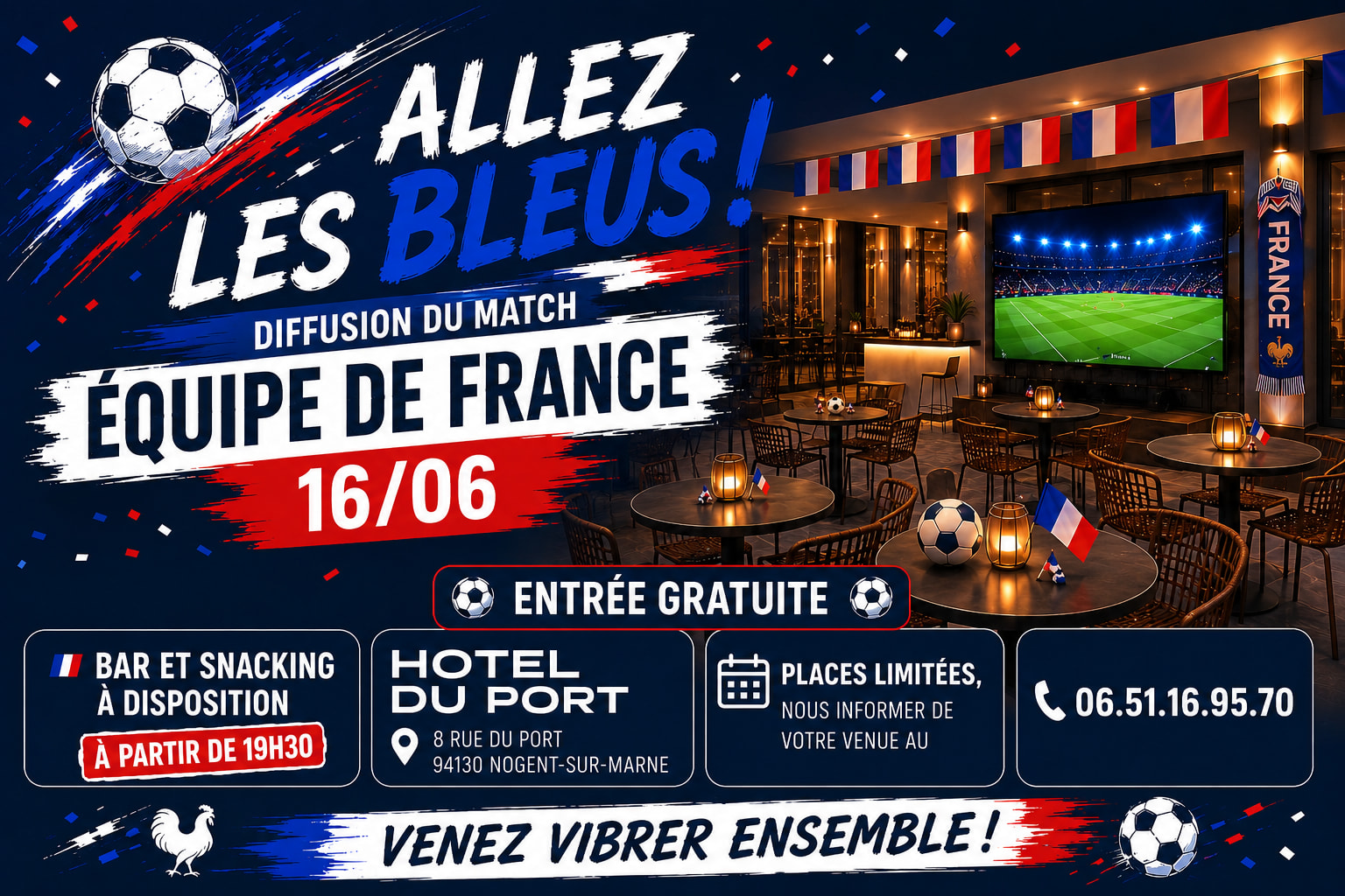 France - Sénégal : Diffusion Hôtel Du Port, Nogent Sur Marne