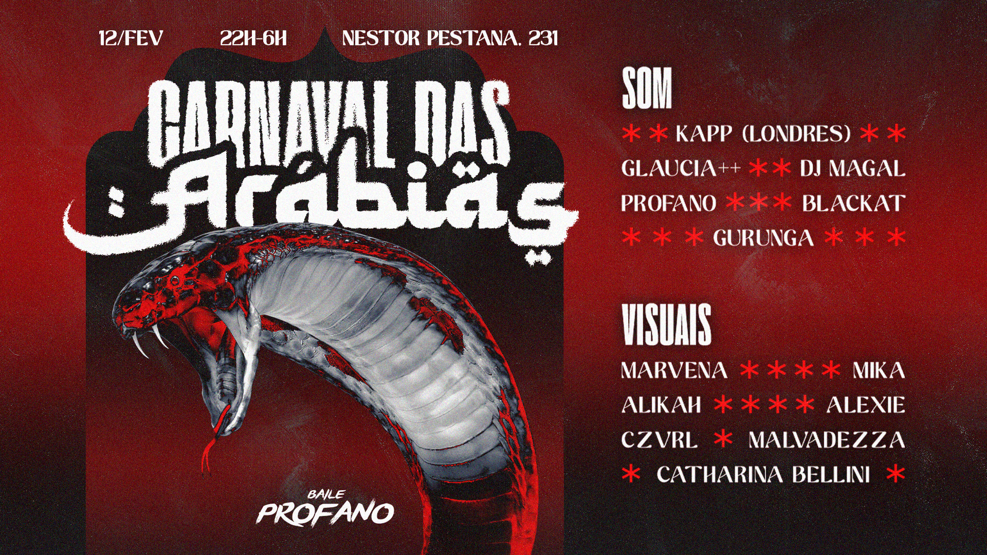 Baile Profano: Carnaval Das Arábias