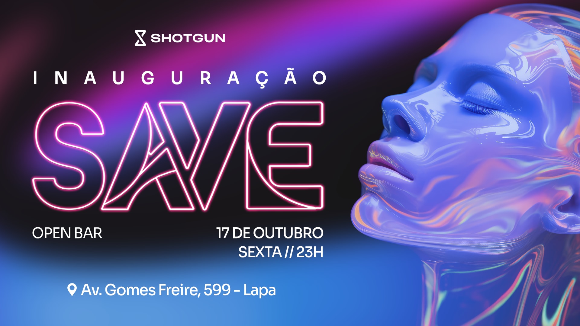 Save // Inauguração - Sexta 17/10 | Open Bar | Duas Pistas