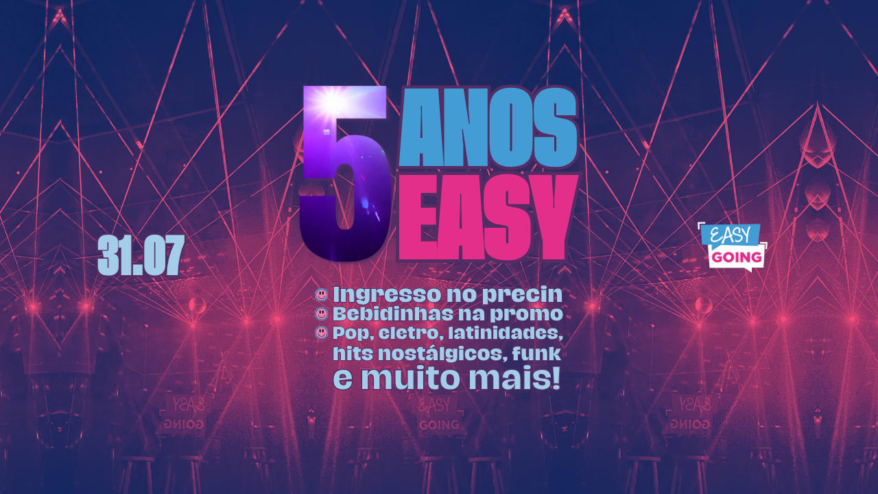 Easy Comemora 5 Anos Com Muto Pop, Eletro, Funk E Mais