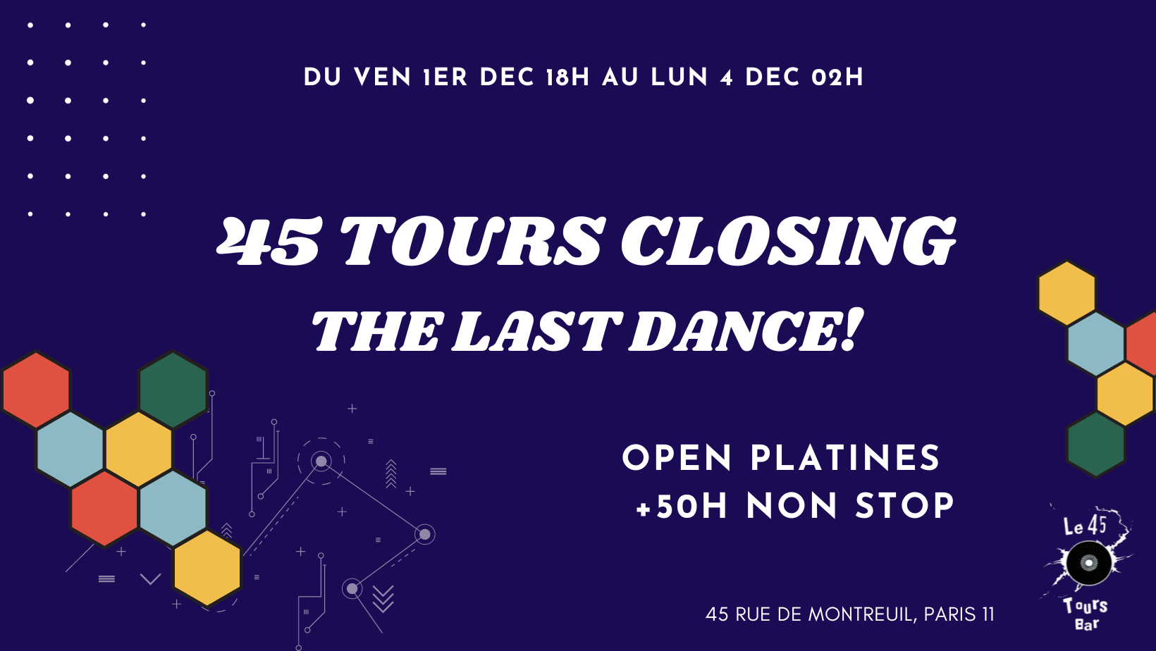 45 Tours Closing : The Last Dance ( 50h Non Stop!)
