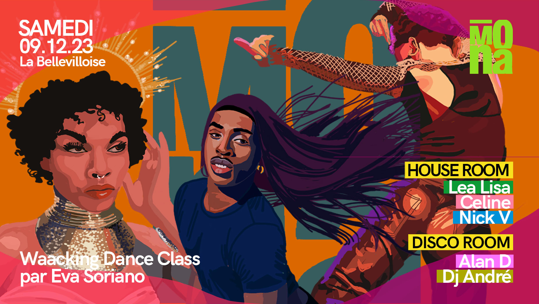 Mona W/ Lea Lisa, Céline , Nick V, Dance Class Waacking