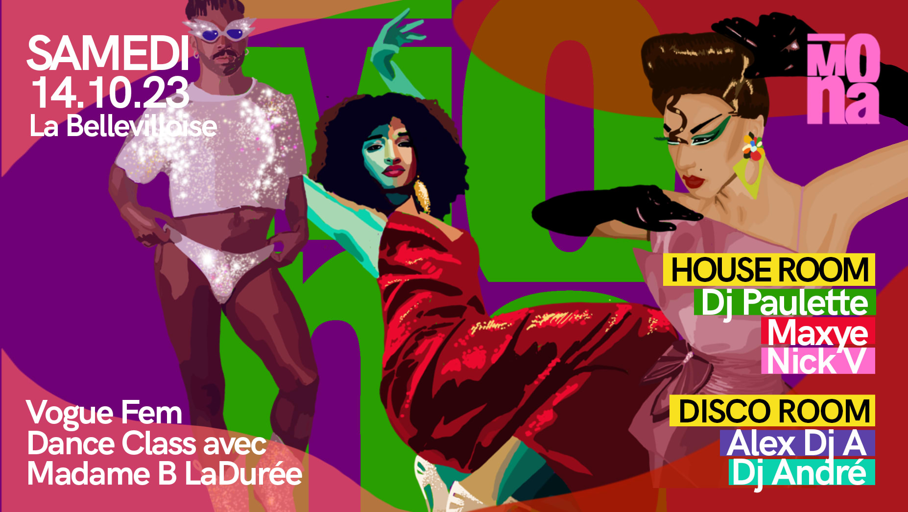Mona W/ Dj Paulette, Maxye, Nick V, Dance Class Vogue Fem