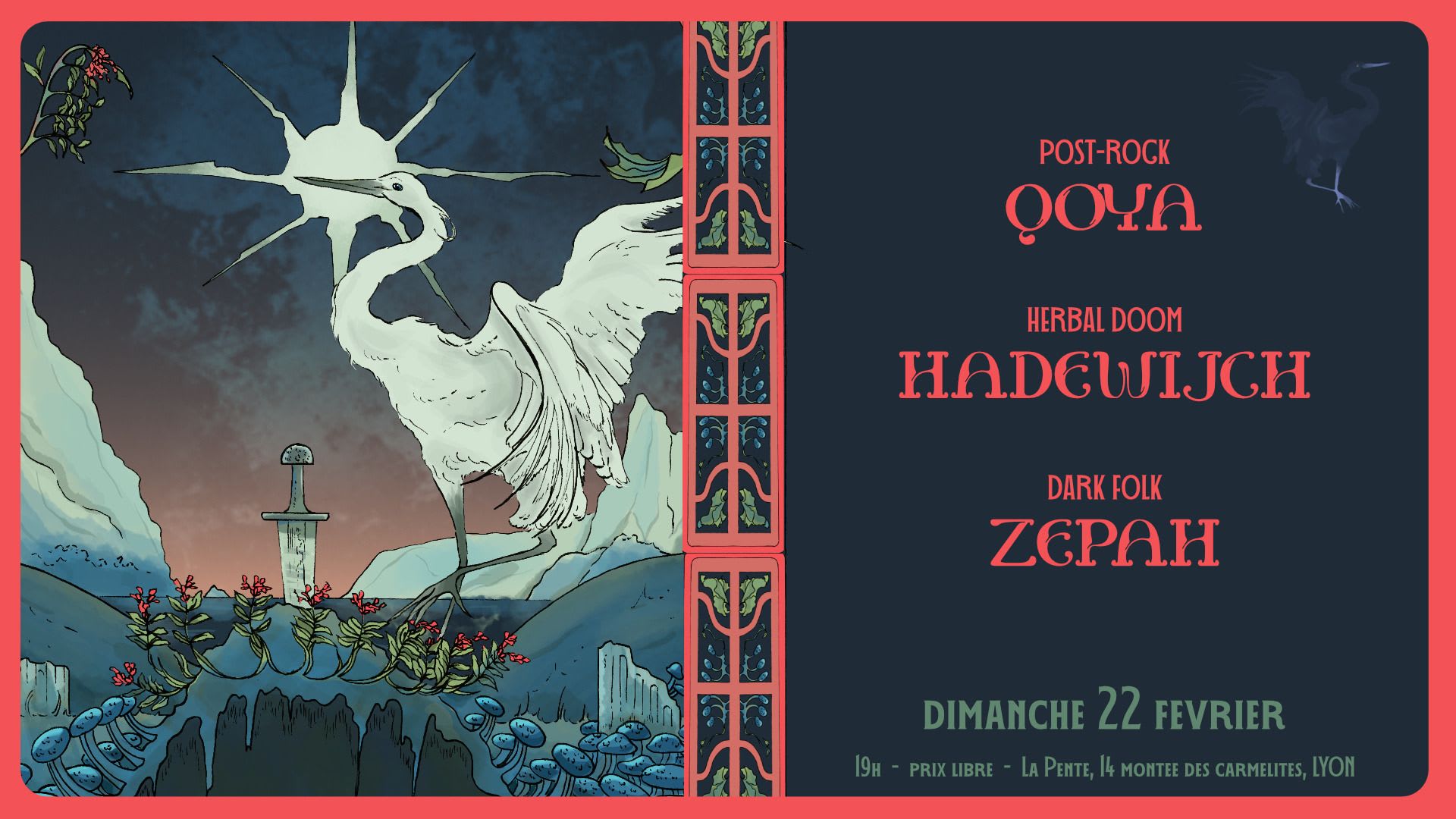 Concert : Qoya, Hadewijch, Zepah (Rock)