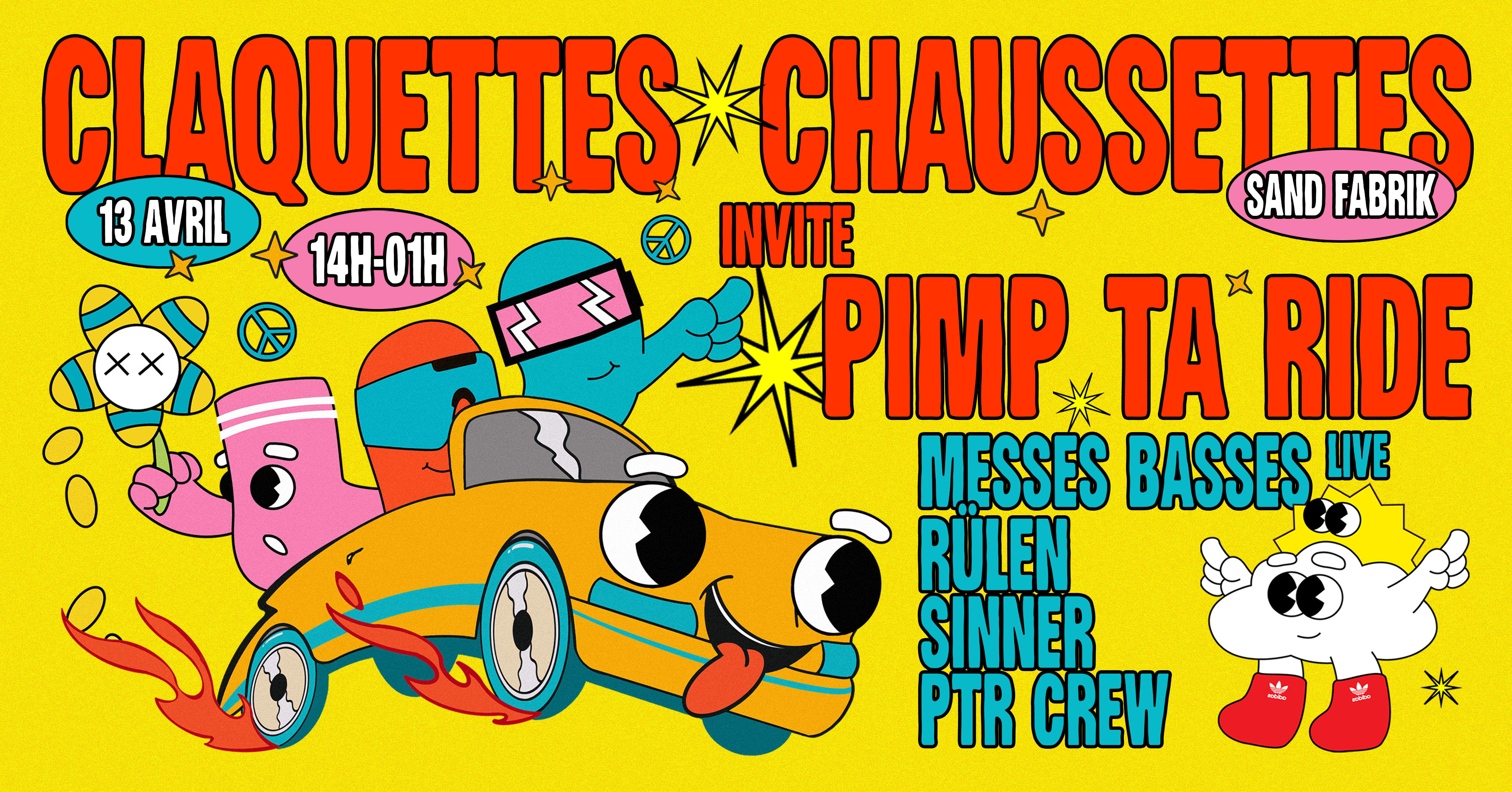 Claquettes Chaussettes Invite Pimp Ta Ride