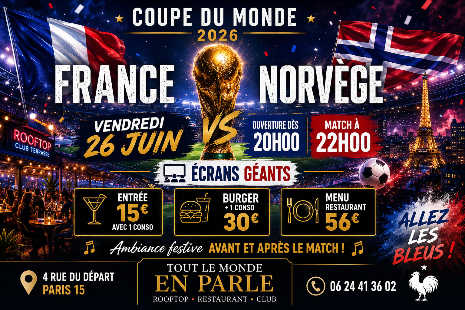 Match France / Norvege Ecran Geant Open Air / Club