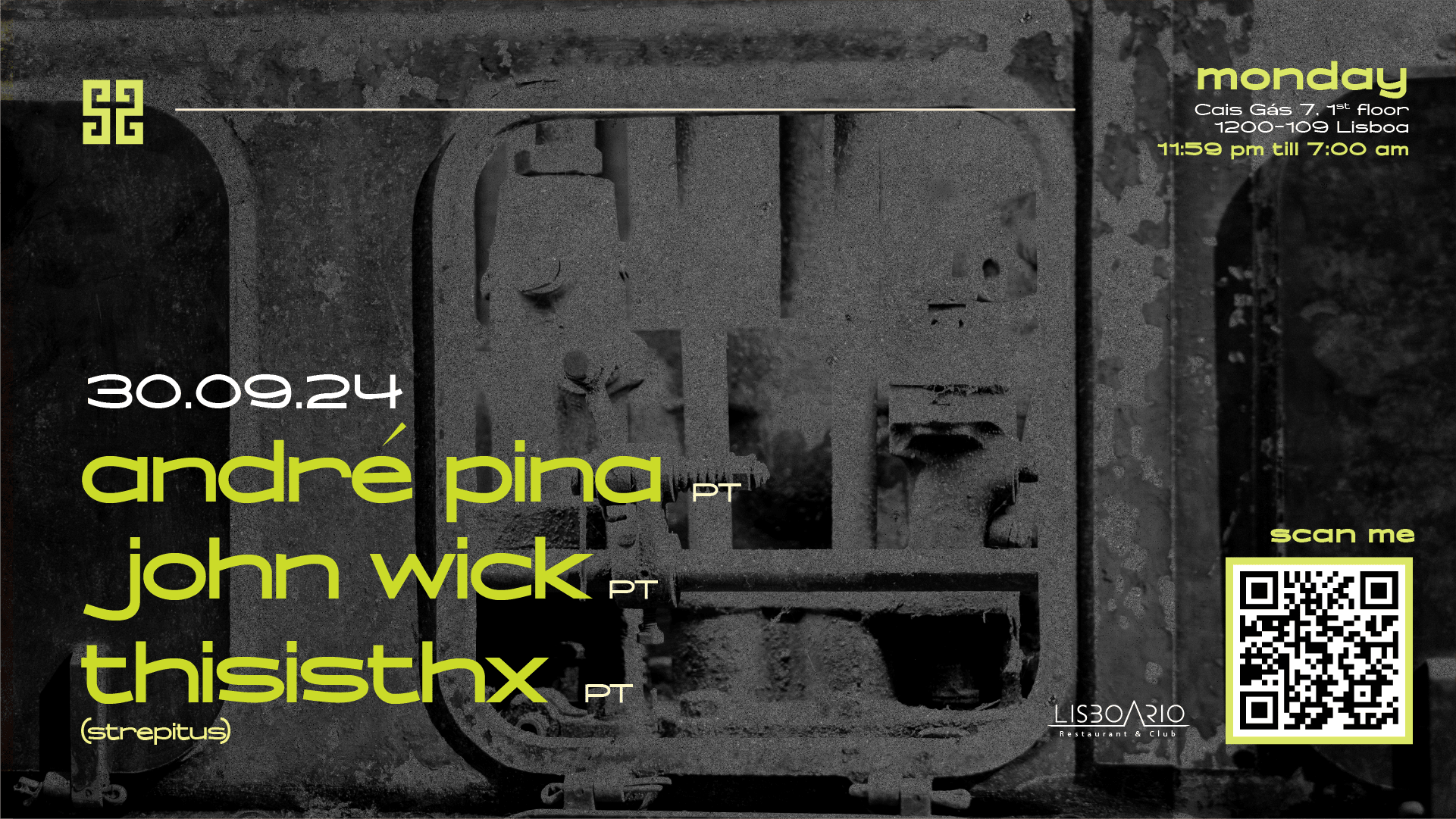 John Wick • Andre Pina • Thisisthx | Mon 30 Sep • Lisboa Rio