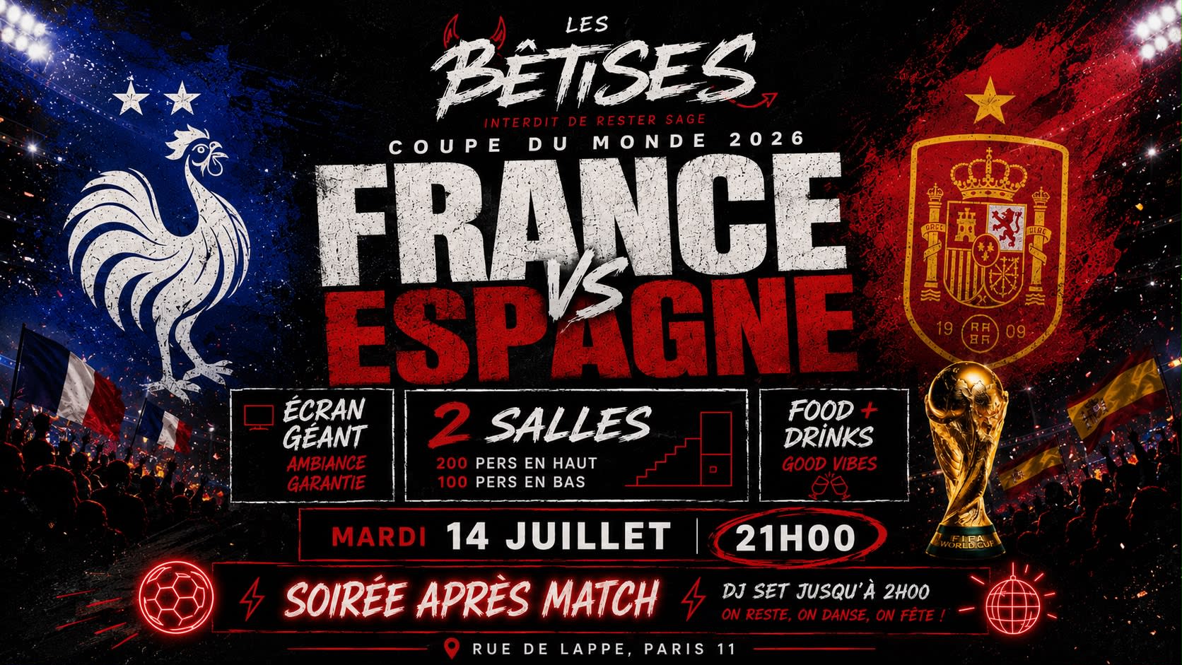 France Vs Espagne - Coupe Du Monde 2026 @Les Bêti…
