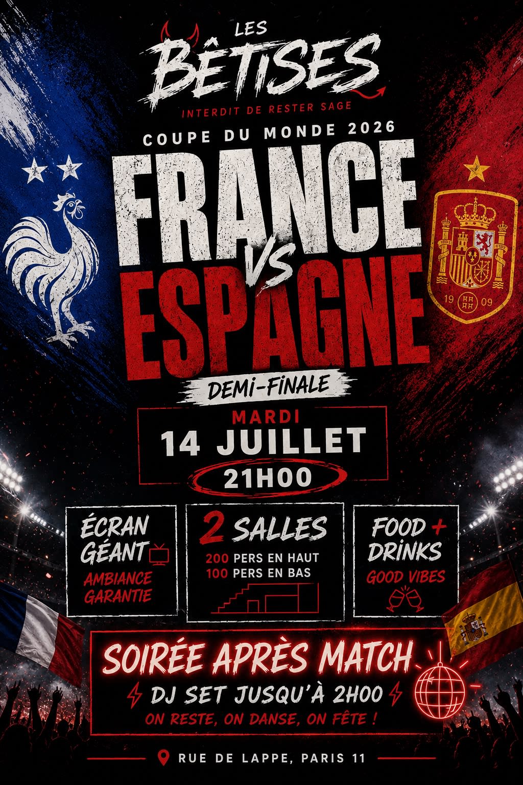 France Vs Espagne - Coupe Du Monde 2026 @Les Bêti…