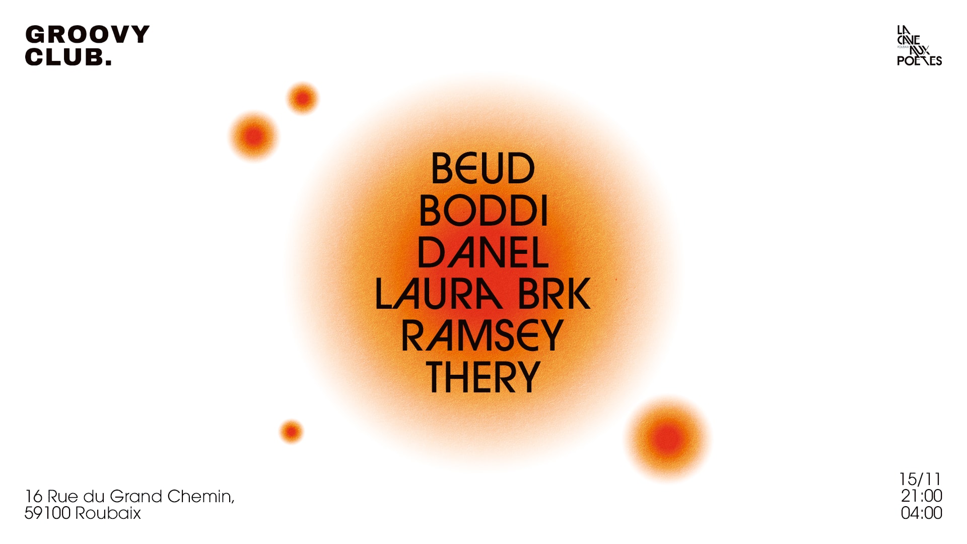 Groovy Club Invite Laura Brk, Boddi & Thery