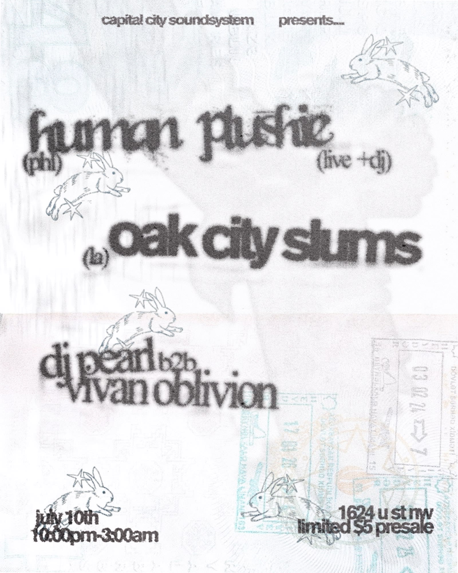 Ccss Presents: Human Plushie (Phl) + Oak City Slums (La)