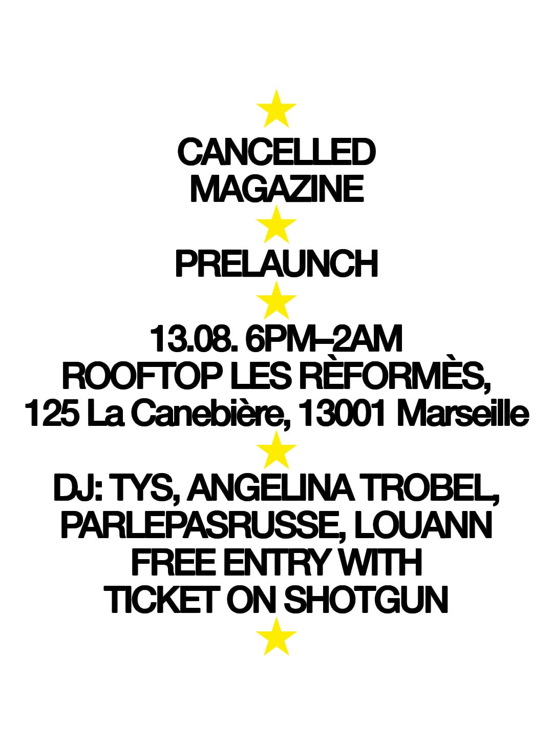 Cancelled Magazine Prelaunch Party