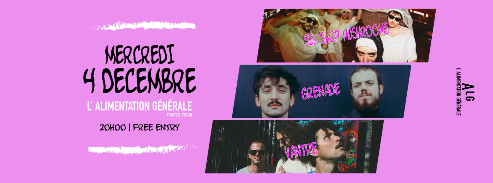 Grenade + Vantre + Sex Shop Mushrooms