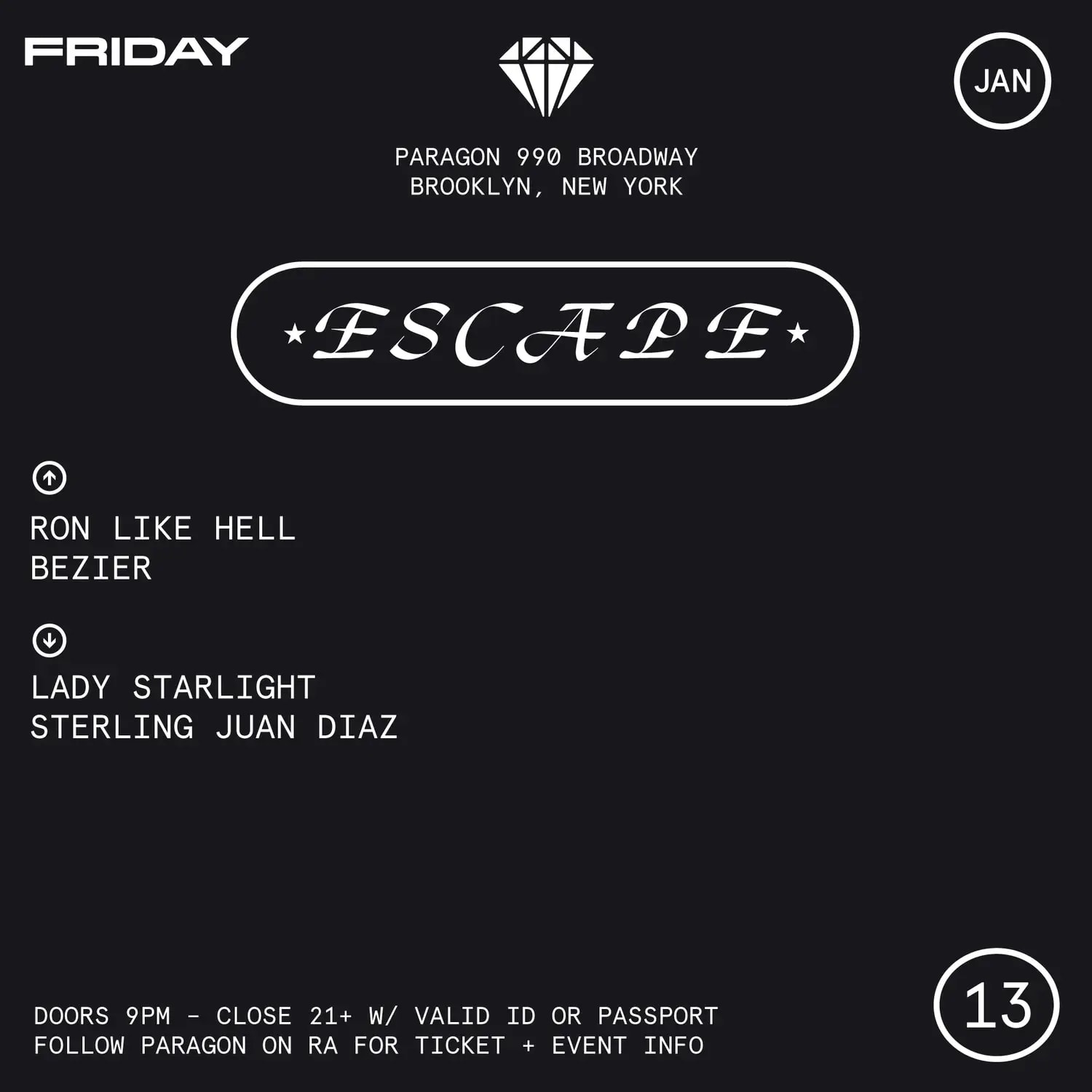 Escape: Ron Like Hell, Bezier, Lady Starlight (Live)