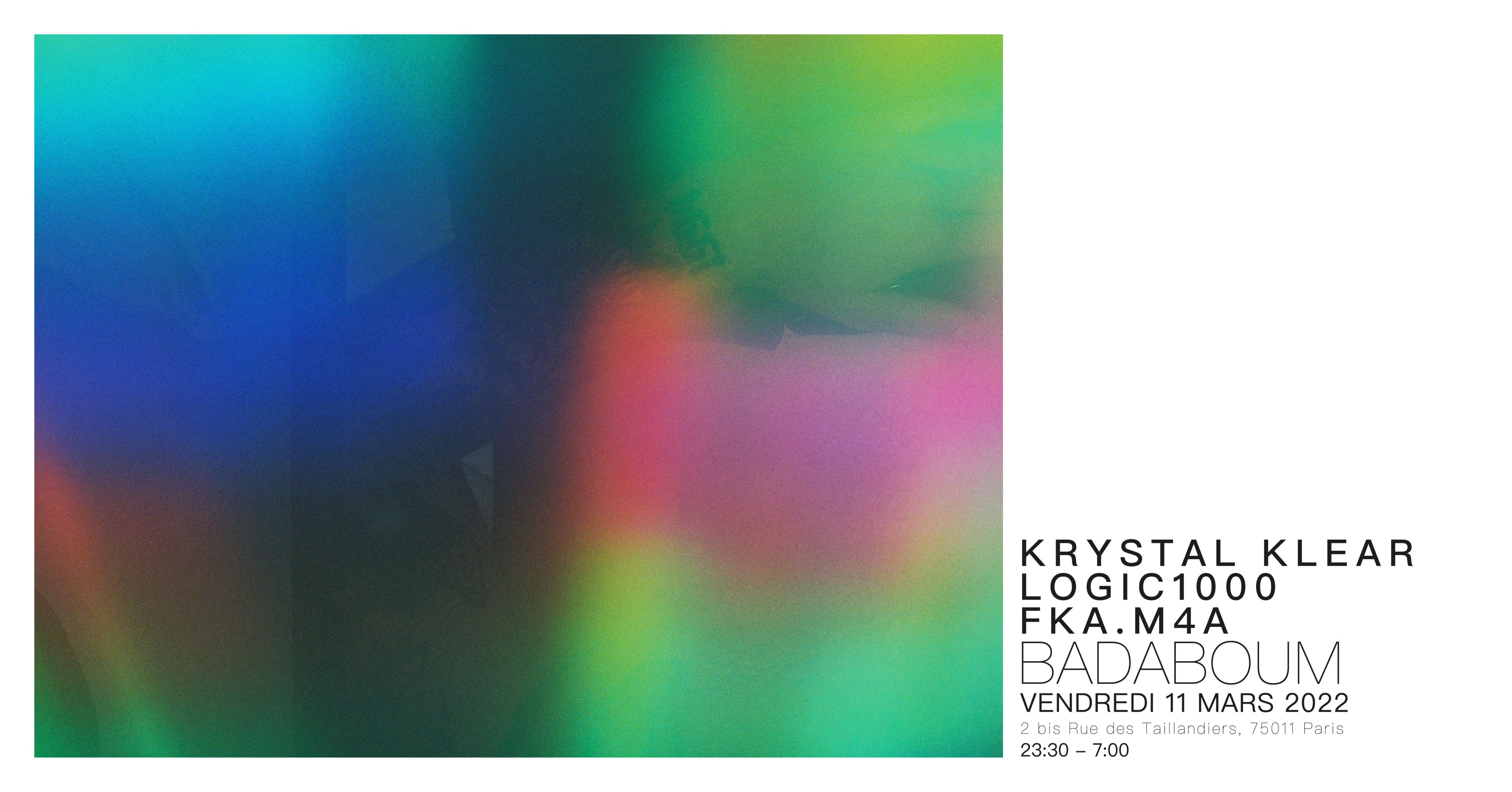 Krystal Klear Residency — Krystal Klear (+) Logic1000 (+) Fka.M4a