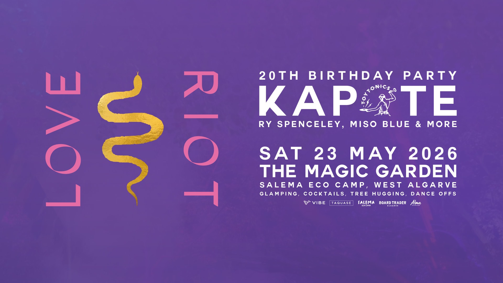 Love Riot 20th Birthday Party W/ Kapote (Toy Tonics)