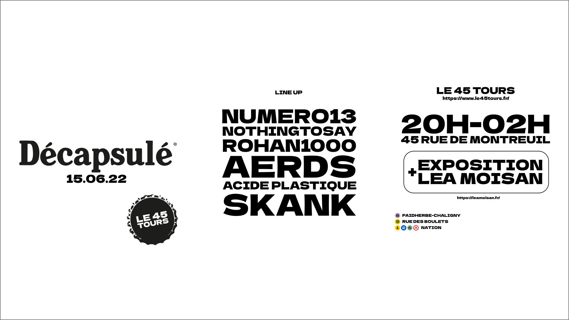 Décapsulé Crew + Exposition Léa Moisan @ 45 Tours 