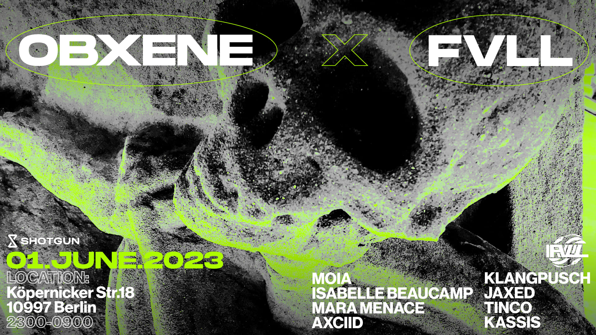 Obxene X Fvll W/ Moia, Isabelle Beaucamp, Axciid, Klangpusch