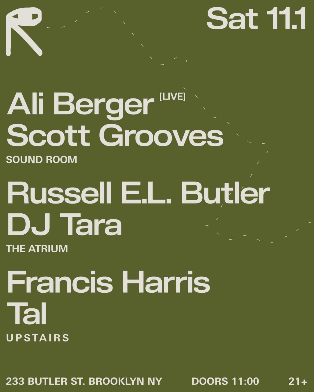 Ali Berger [Live] + Scott Grooves / Russell E.L. Butler + Dj Tara / Francis Harris + Tal