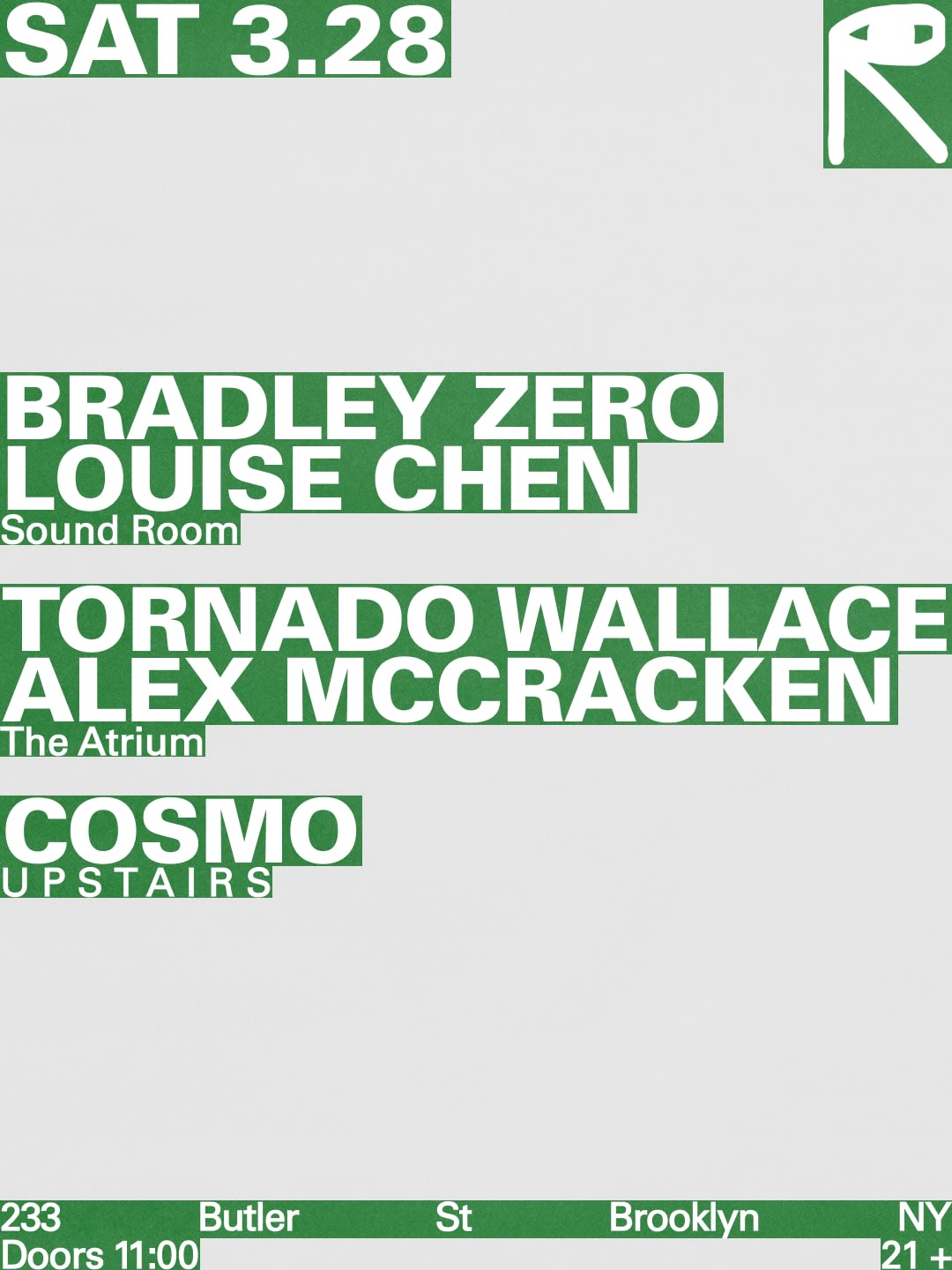 Bradley Zero + Louise Chen / Tornado Wallace + Alex Mccracken / Cosmo