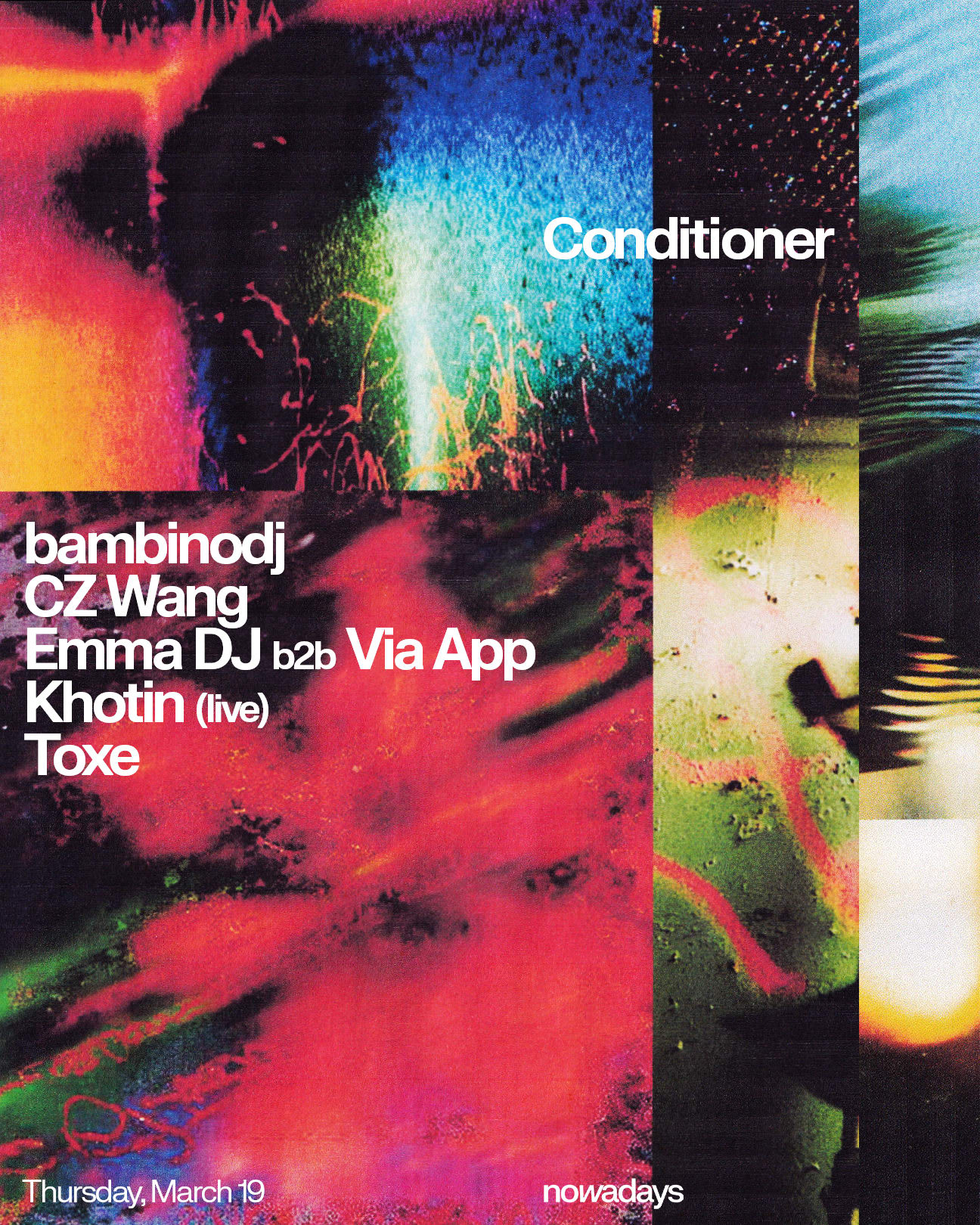 Conditioner & Ost Present: Bambinodj, Cz Wang, Emma Dj B2b Via App, Khotin (Live), Toxe