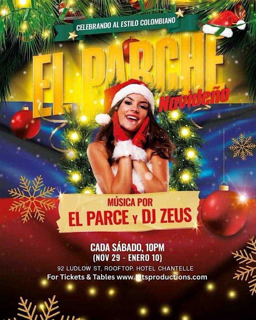 El Parche Navideño Nyc En Hotel Chantelle – Saturday, Dec 20th