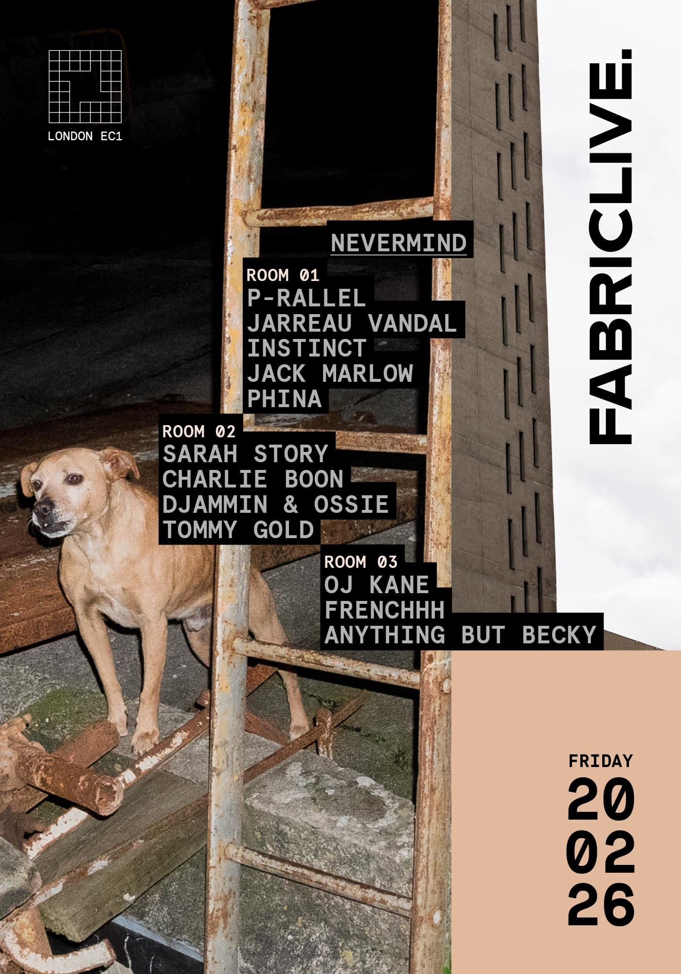 Fabriclive X Nevermind: P-Rallel, Jarreau Vandal, Sarah Story, Phina, Charlie Boon, Jack Marlow