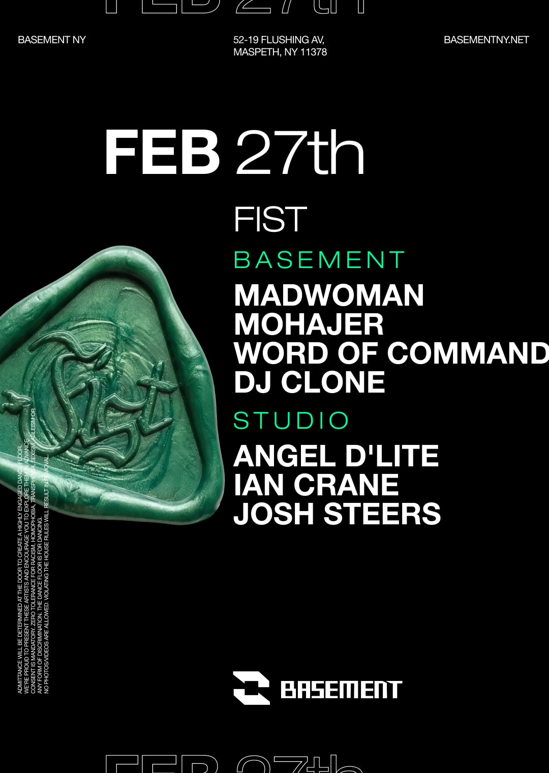 Fist: Madwoman / Mohajer / Word Of Command / Dj Clone / Angel D'lite / Ian Crane / Josh Steers