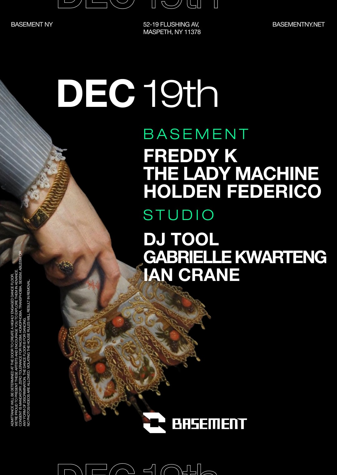 Freddy K / The Lady Machine / Holden Federico / Dj Tool / Gabrielle Kwarteng / Ian Crane