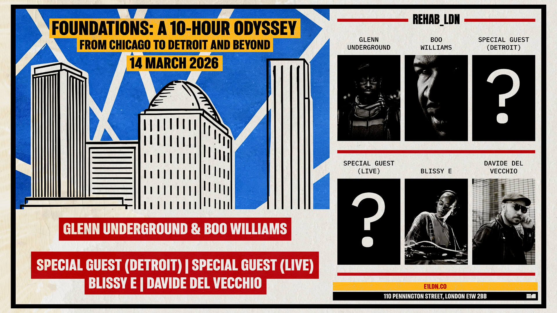 Glenn Underground & Boo Williams + 2 Special Guests