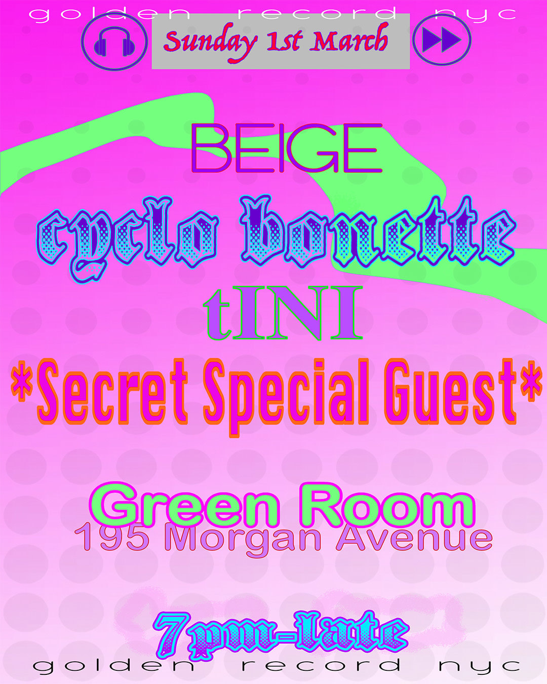 Golden Record Presents Tini, Beige, Cyclo Bonette & Surprise Guest 