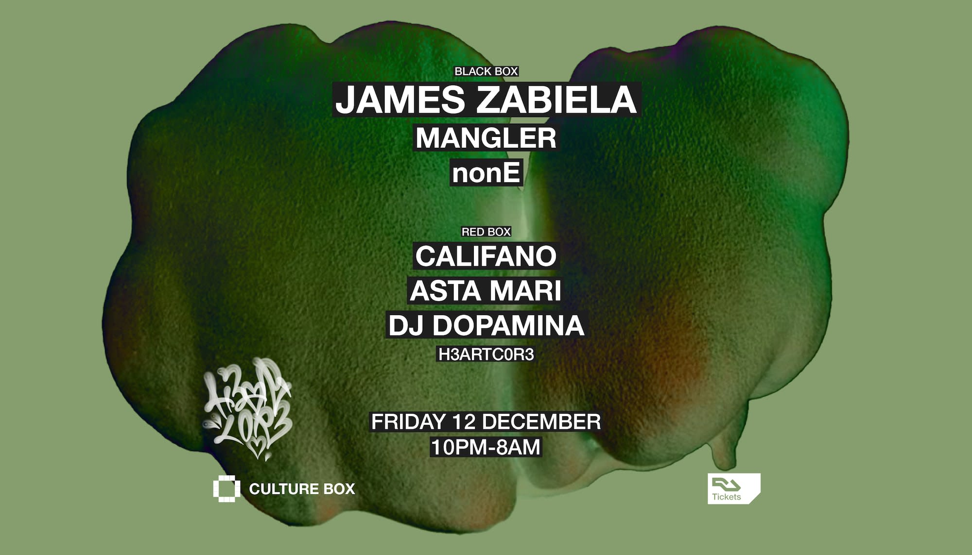 James Zabiela / Mangler / None / H3artc0r3: Califano / Asta Mari / Dj Dopamina