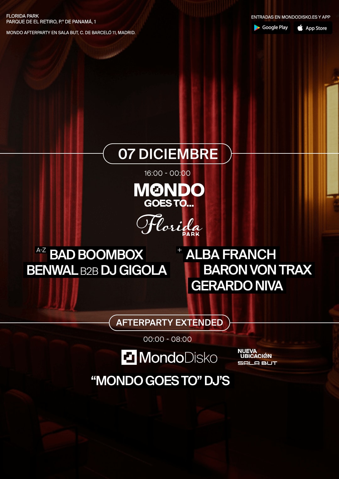 Mondo Goes To Florida Park:Bad Boombox/Benwal B2b Dj Gigola/Alba Franch/Baron Von Trax/Gerardo 