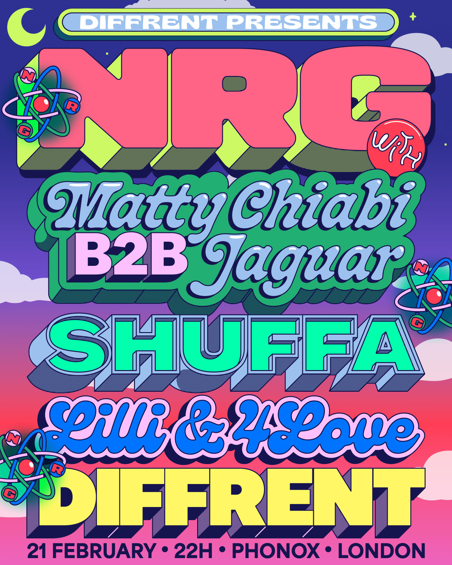 Nrg: Diffrent, Matty Chiabi B2b Jaguar, Shuffa, Lilli & 4love
