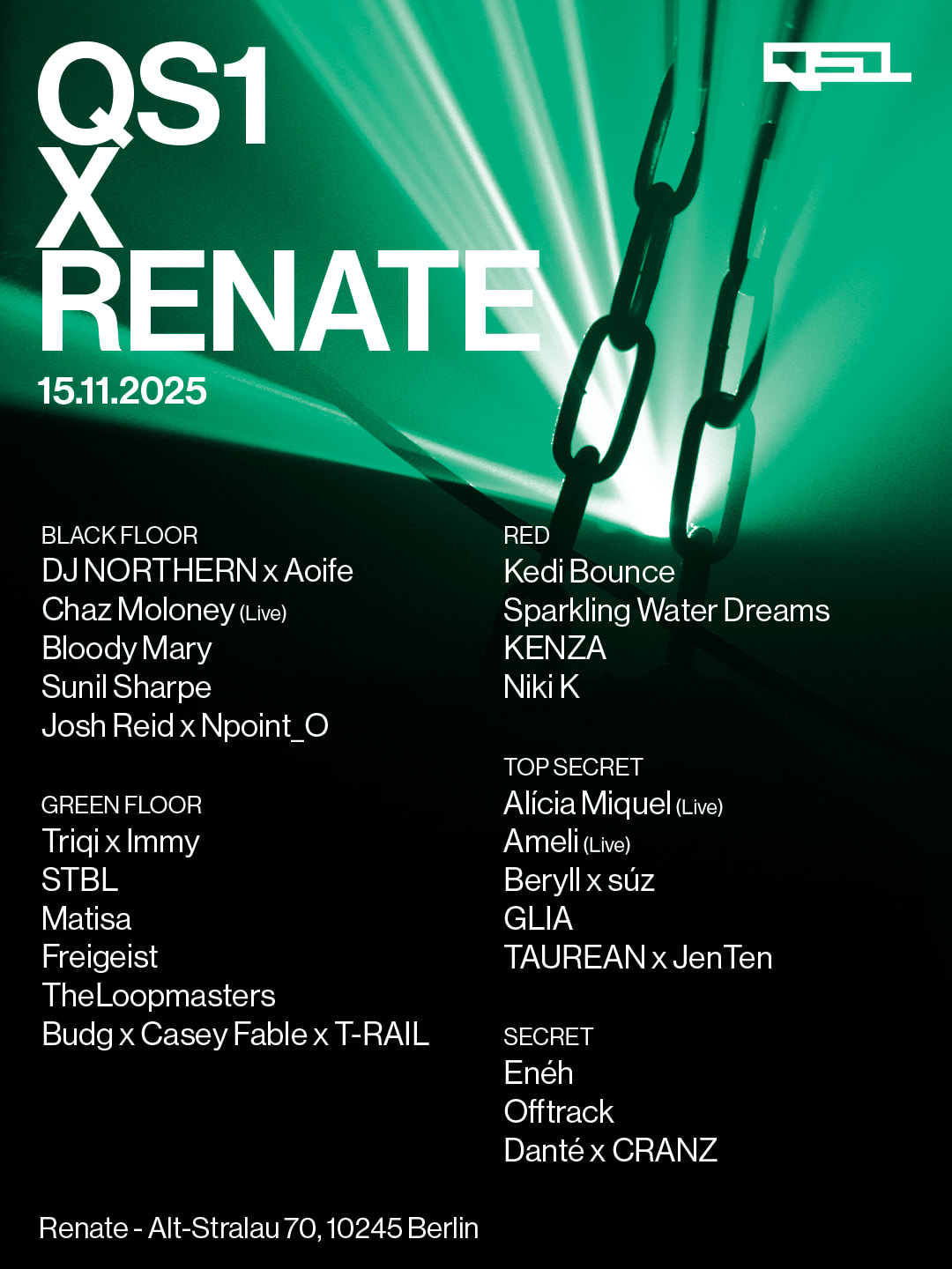 Qs1 X Renate W Sunil Sharpe, Bloody Mary, Glia, Matisa, Dj Northern, Cranz & More