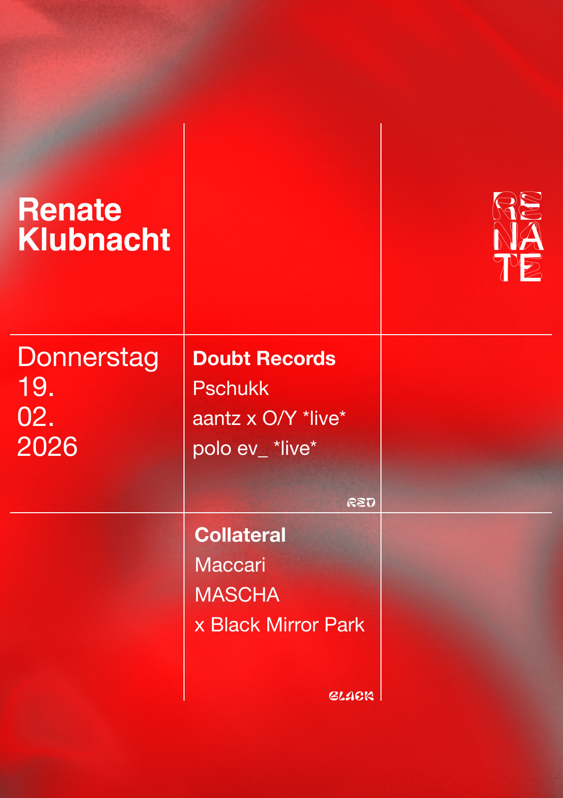 Renate Klubnacht With Collateral & Doubt Records