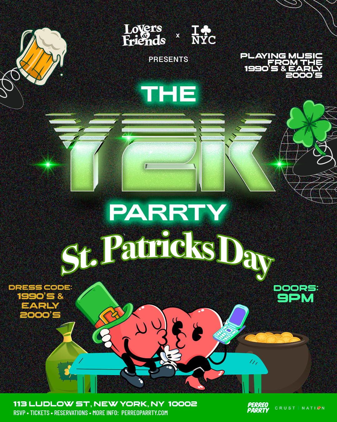 St. Patricks 2000s Forever Parrty The Y2k Parrty - Saturdays At Mehanata