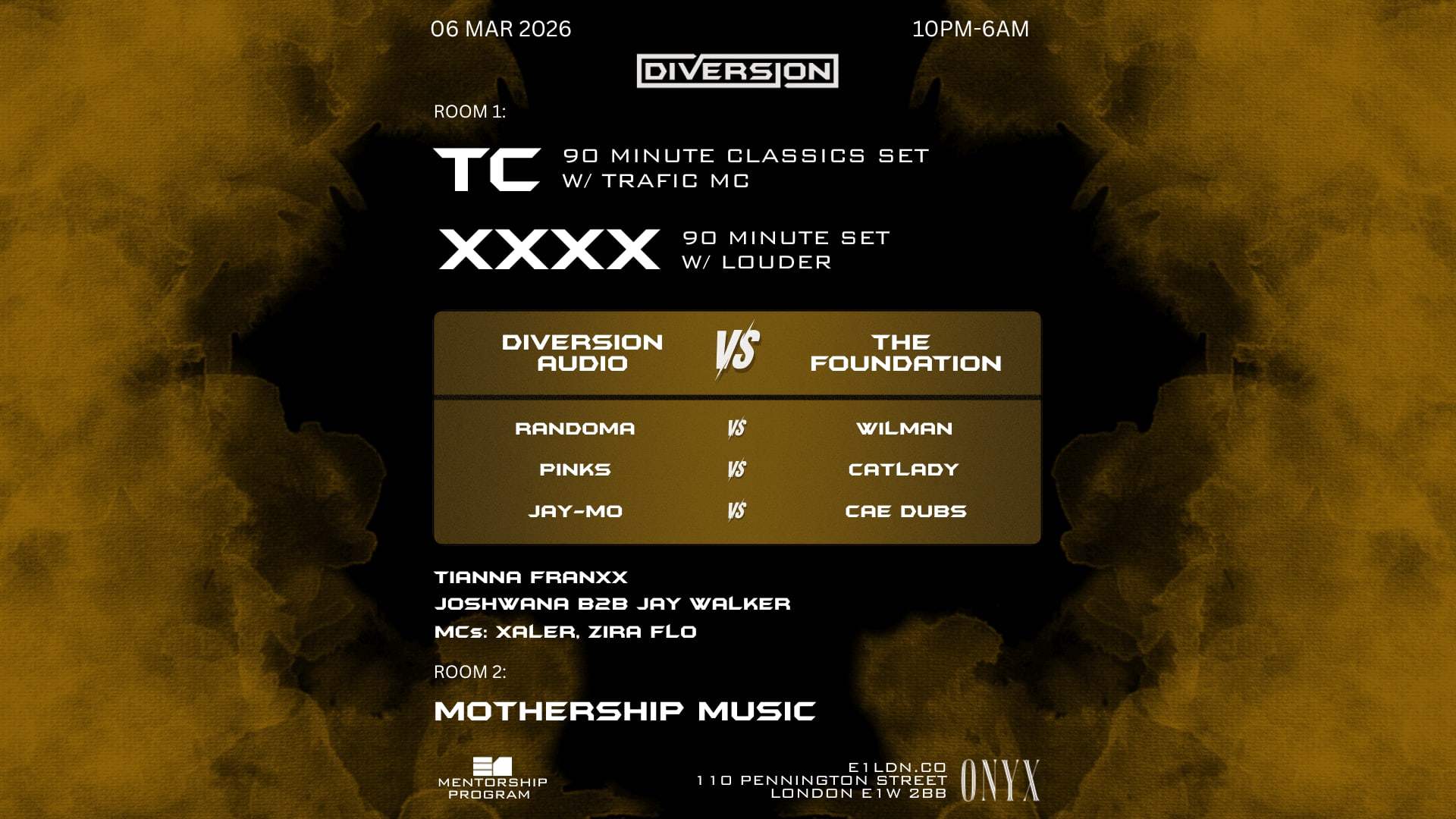 Tc, Diversion Audio Vs The Foundation, Mothership Music