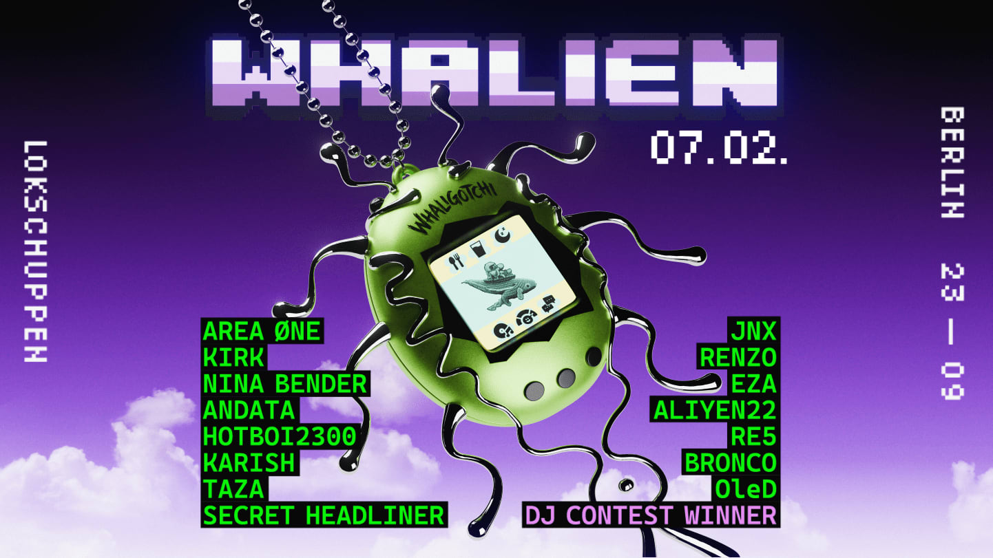 Whalien W/ Area Øne, Kirk, Nina Bender, Andata, Niotech, Hotboi2300 