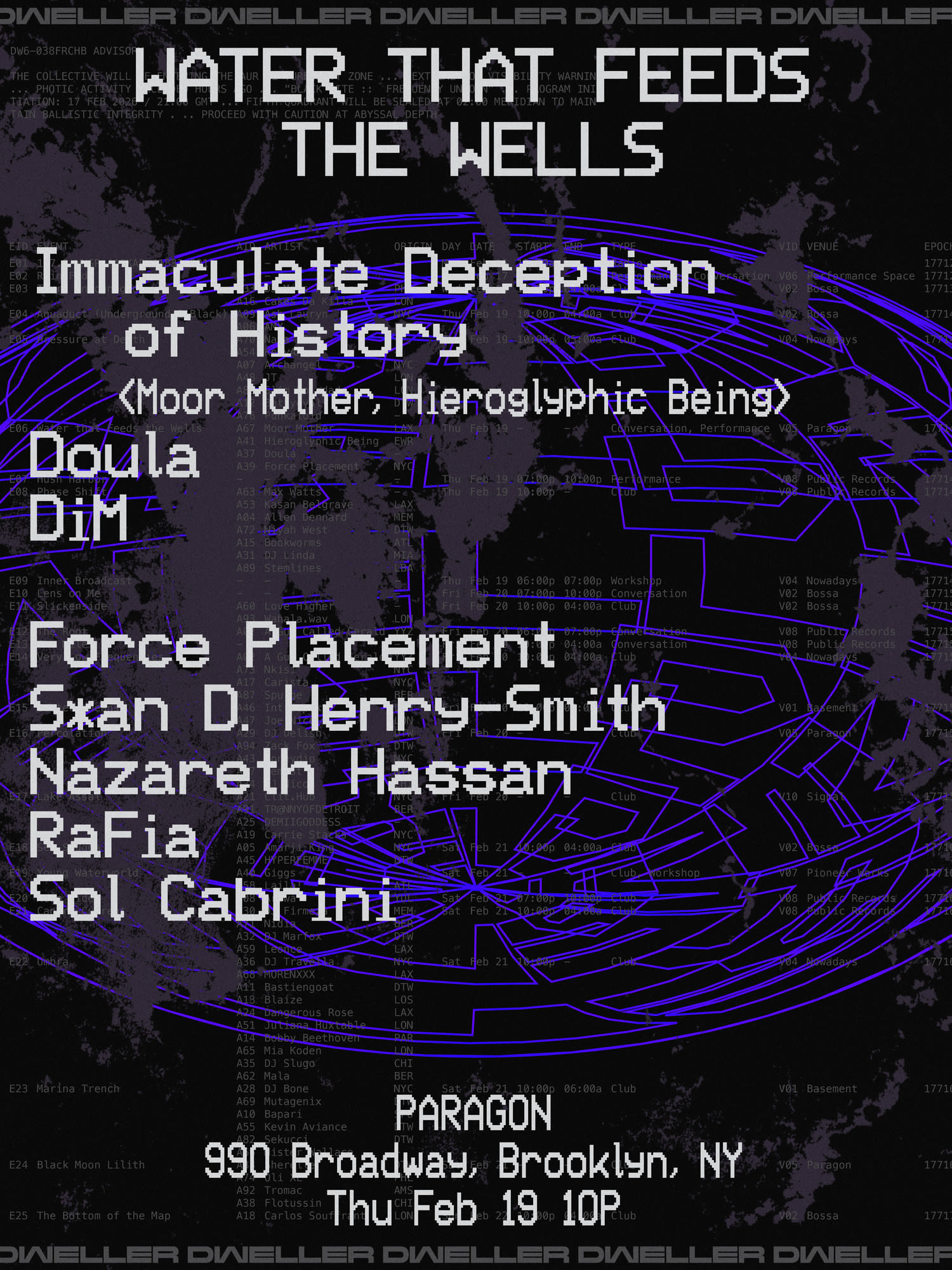 Dweller Thursday: Moor Mother B2b Hieroglyphic Being, Doula, Dim + Force Placement 