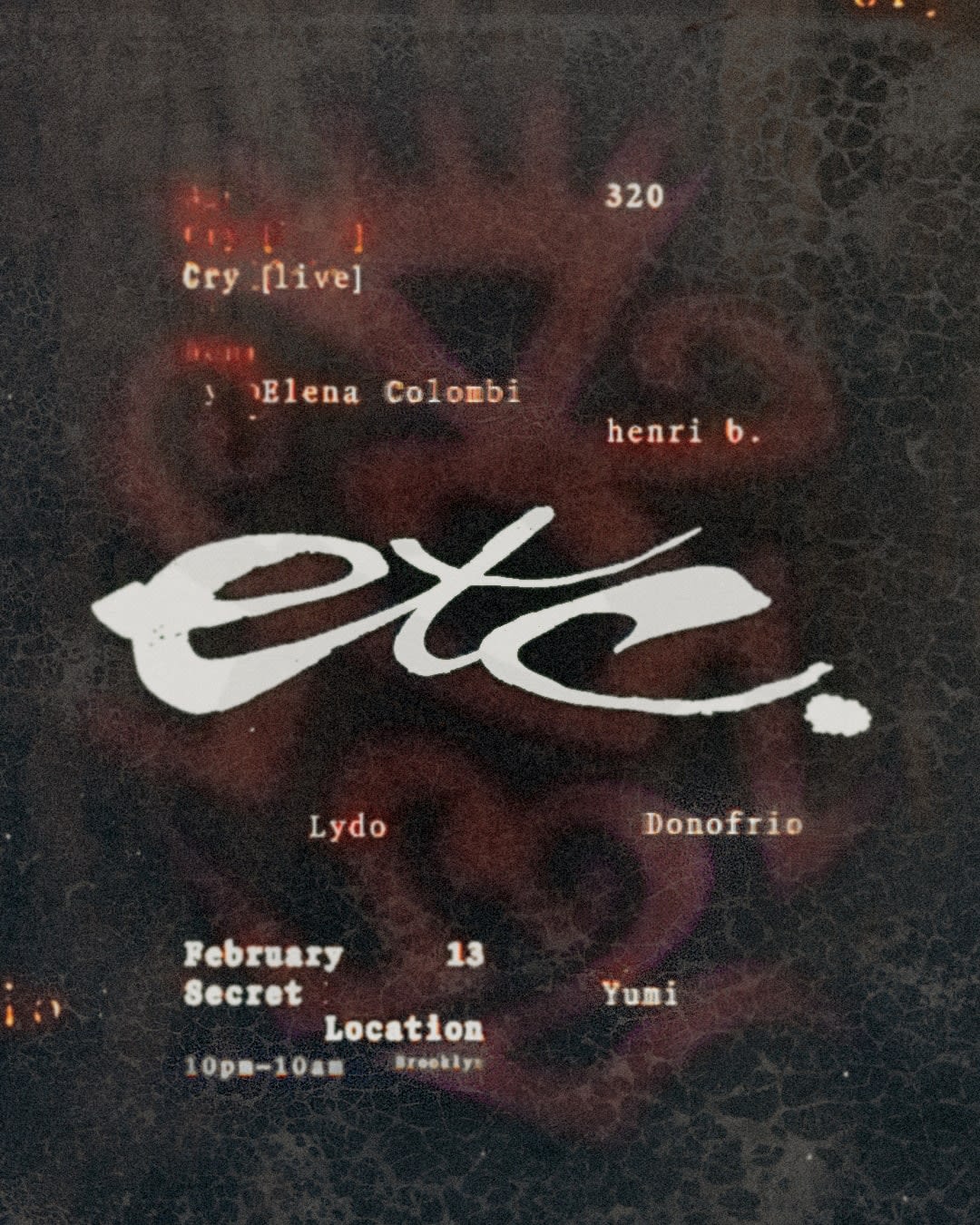 Etc. : Elena Colombi, Cry [Live], Lydo, Yumi, 320, Donofrio, Henri B.