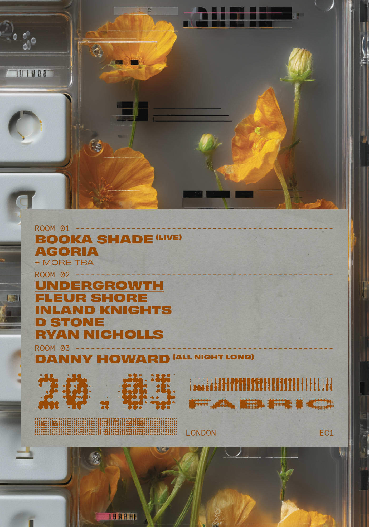 Fabric: Booka Shade (Live), Agoria, Fleur Shore, Inland Knights, D Stone, Danny Howard