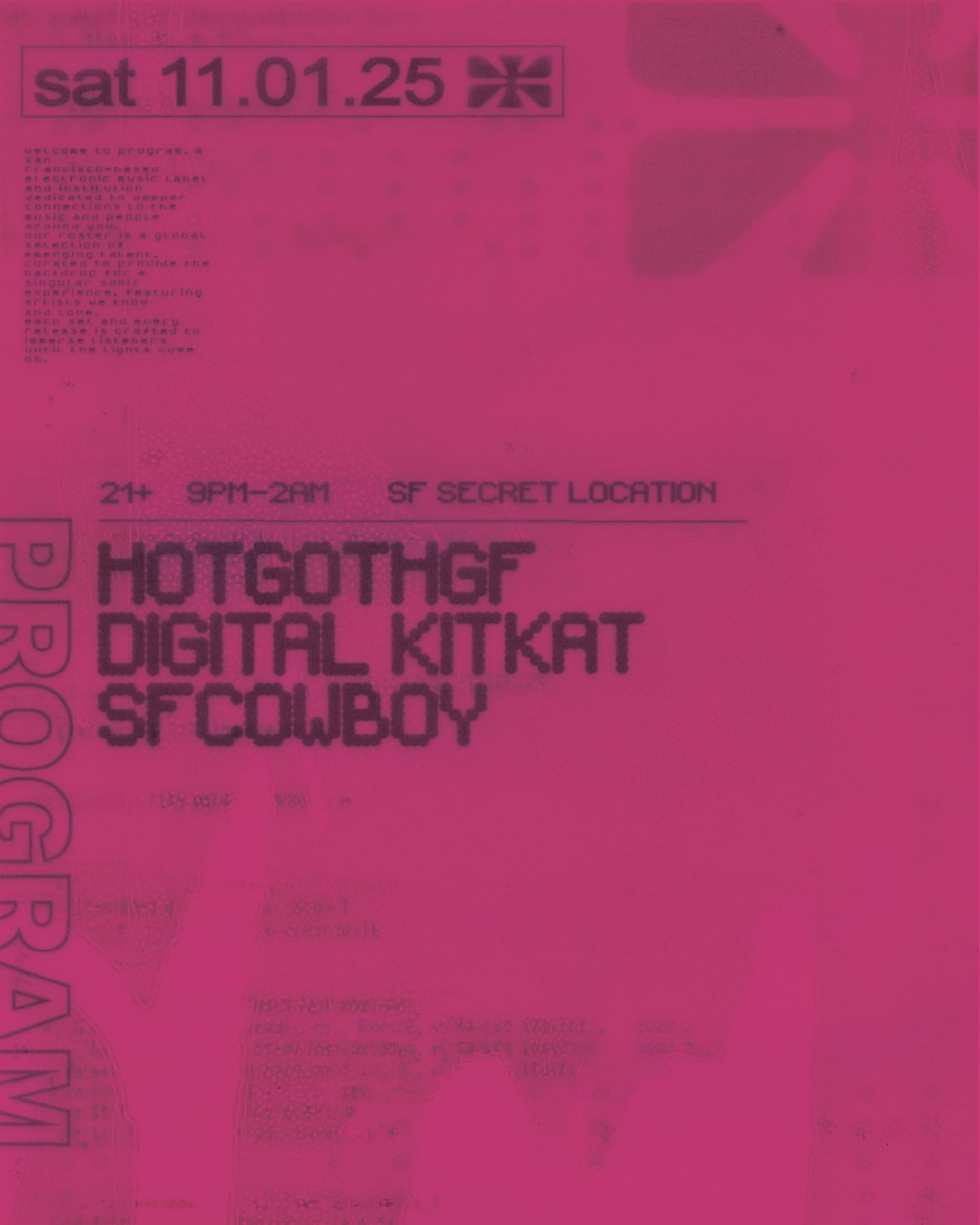 Program: Hotgothgf + Digital Kitkat + Sfcowboy