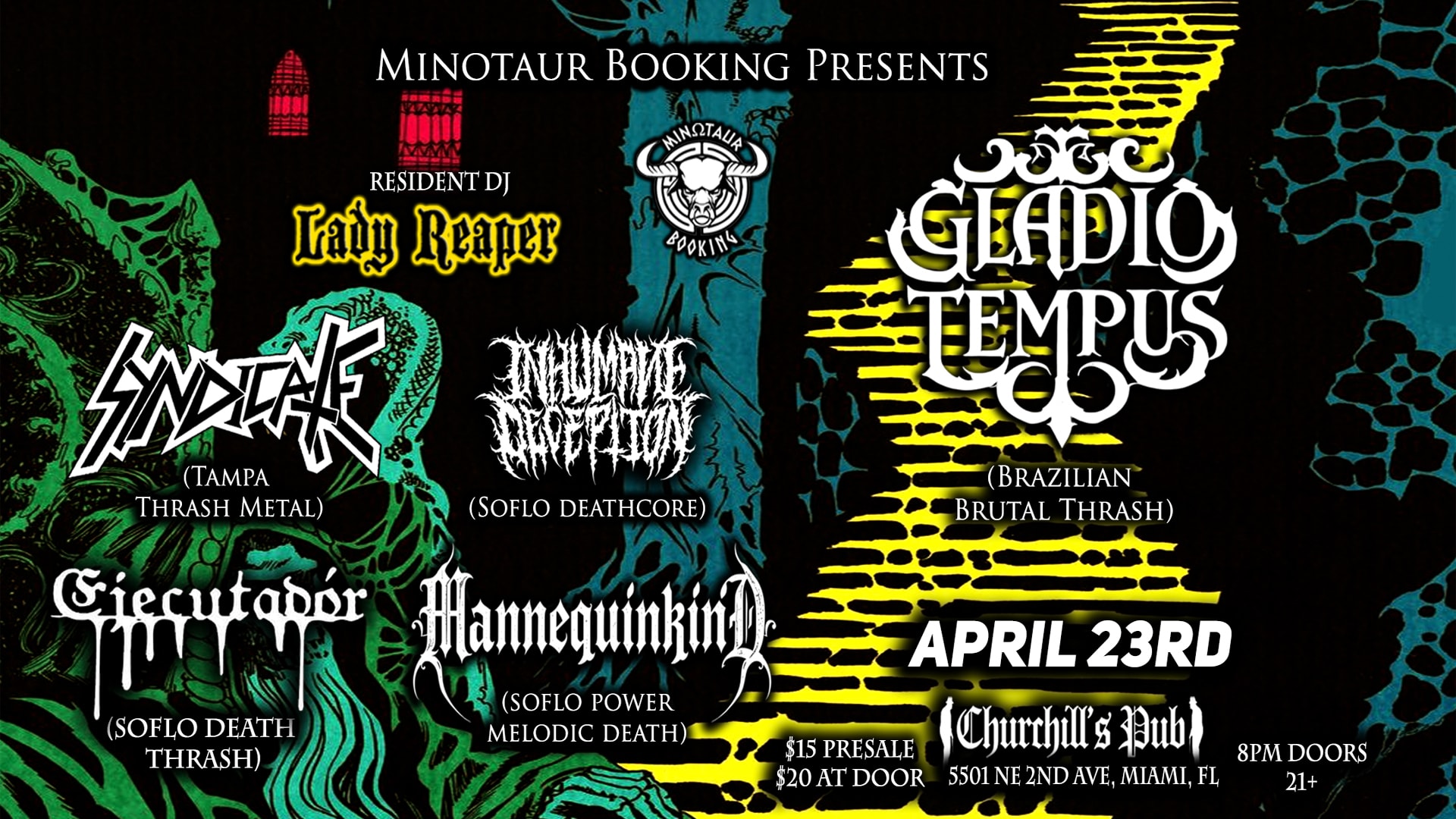 Minotaur Booking Presents: Gladio Tempus, Ejecutador & More