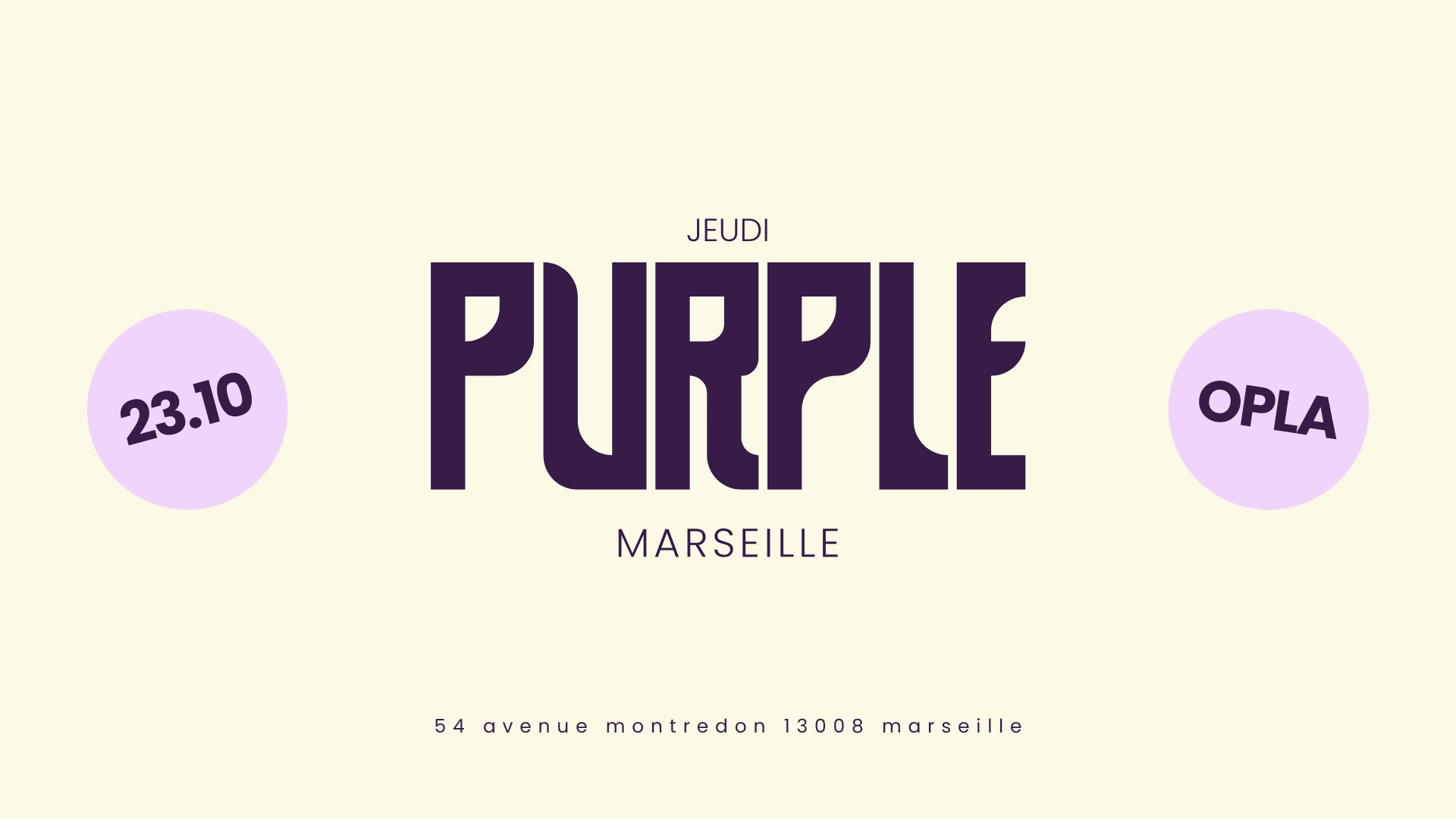 Opla At Purple - Années Rétros - Jeudi 23 Oct