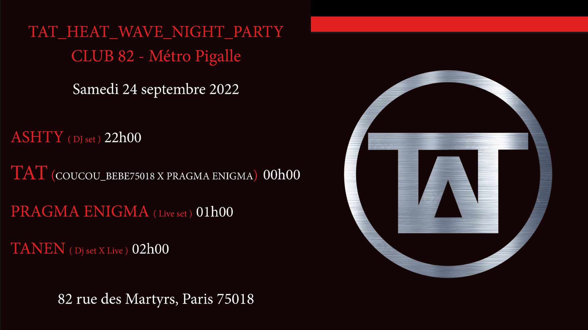 Tat X Heat Wave Night Party X Pop Up